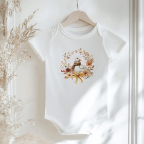 Fall Silly Goose Rustic Wreath Bow Baby shower Bodysuit