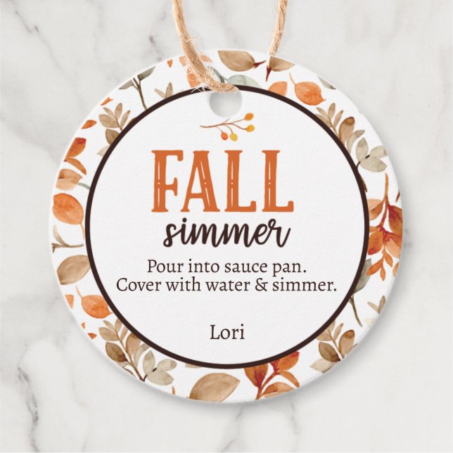 Fall Simmer Favor Tags (Front)