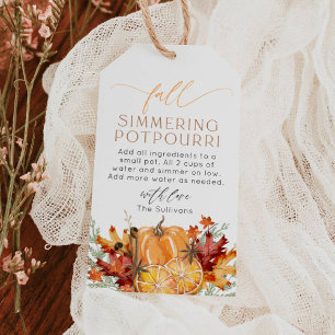 Fall Simmering Potpourri Holiday Gift Tag