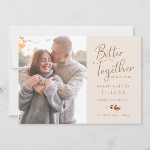 Fall Simple Photo Wedding Save The Date