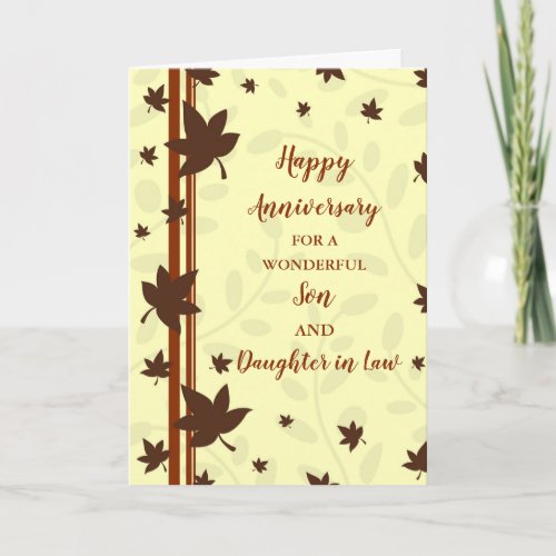 Fall Son  Daughter in Law Wedding Anniversary Card