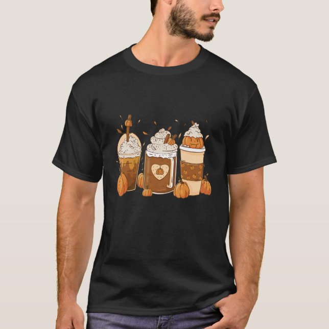 Fall Spice Coffee Hallowwen Pumpkin Autumn Season  T-Shirt (Front)