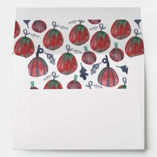 Fall Spice Pumpkins Watercolor Pattern Envelope