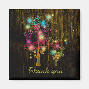 Fall Spiral Trees Wedding Thank You Magnet