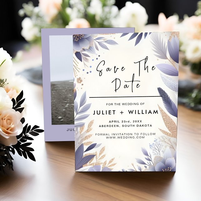 Fall Spring Plum Lavender Sage Wedding Save The Date (Creator Uploaded)