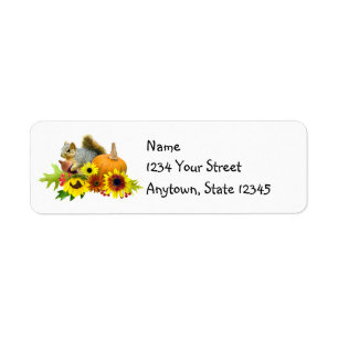 Fall Squirrel Address Labels