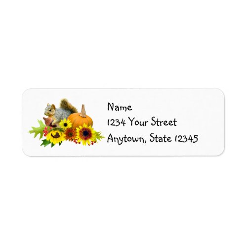 Fall Squirrel Address Labels