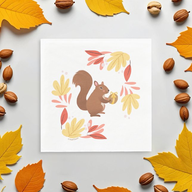 Fall Squirrel with Nut Napkins (Creator Uploaded)