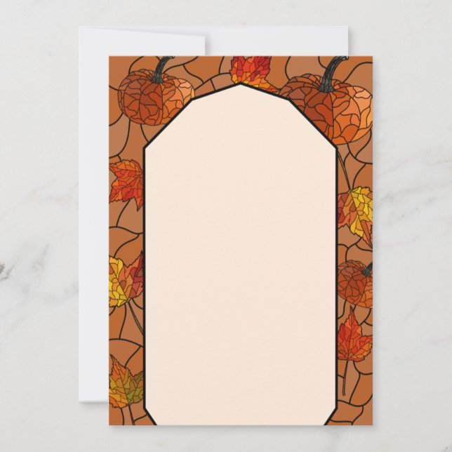 Fall stained glass design invitation (Front)