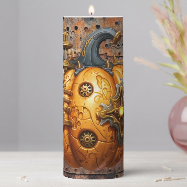 Fall Steampunk Pumpkin Candle (In Situ)