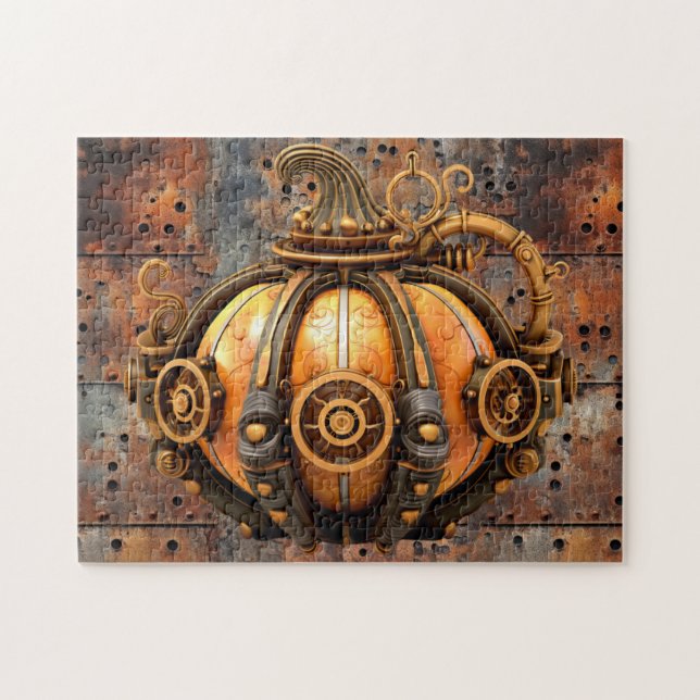 Fall Steampunk Pumpkin Puzzle (Horizontal)