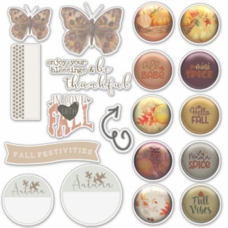Fall Stickers | Seasonal Scrapbook Stickers Autumn
