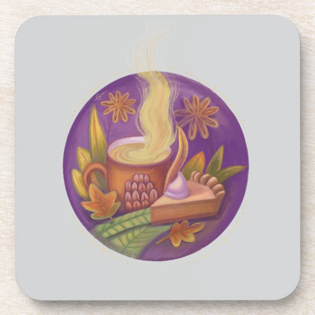fall still life beverage coaster (Front)