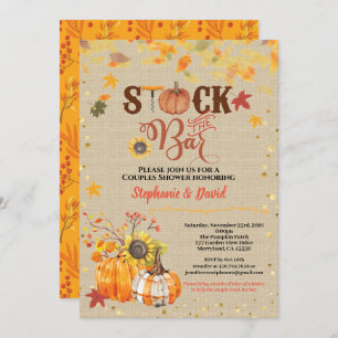 Fall stock the bar pumpkin couples housewarming invitation