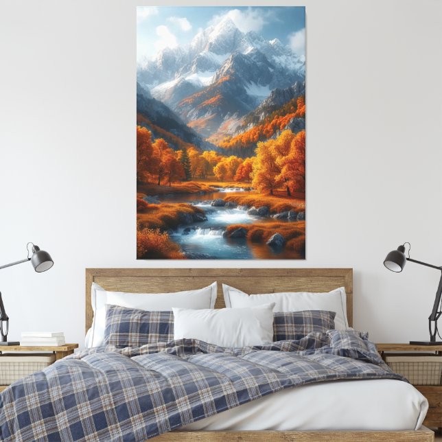 Fall Stream Canvas Print (Insitu(Bedroom))