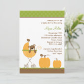 Fall Stroller Baby Shower Invitations (Standing Front)
