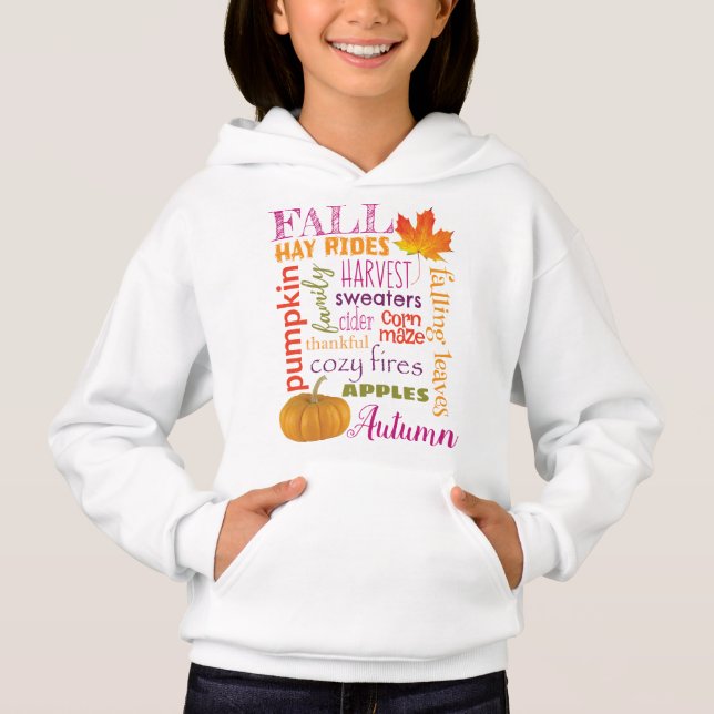 Fall Subway Art Hoodie for Girls (Front)