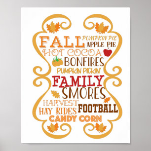 Fall Subway Art Poster