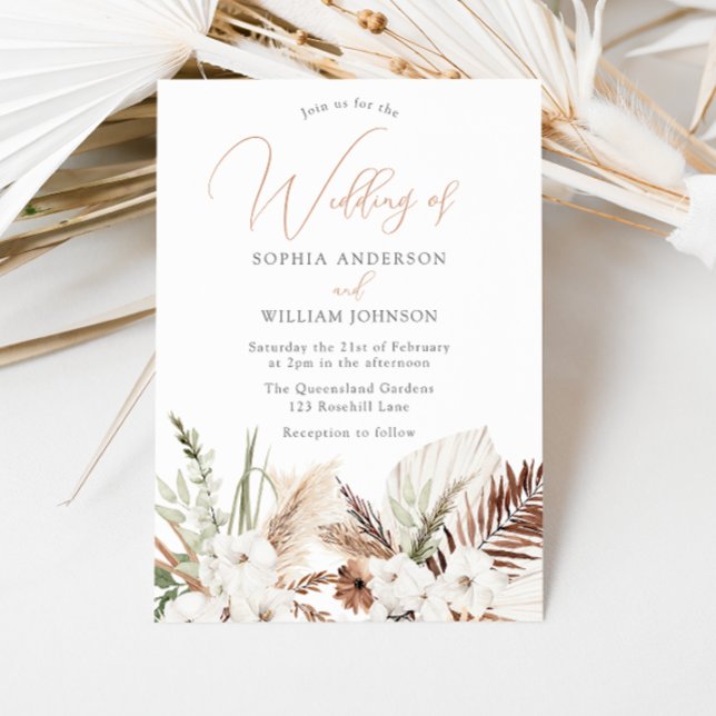 Fall & Summer Bohemian Floral Wedding Invitation (Creator Uploaded)
