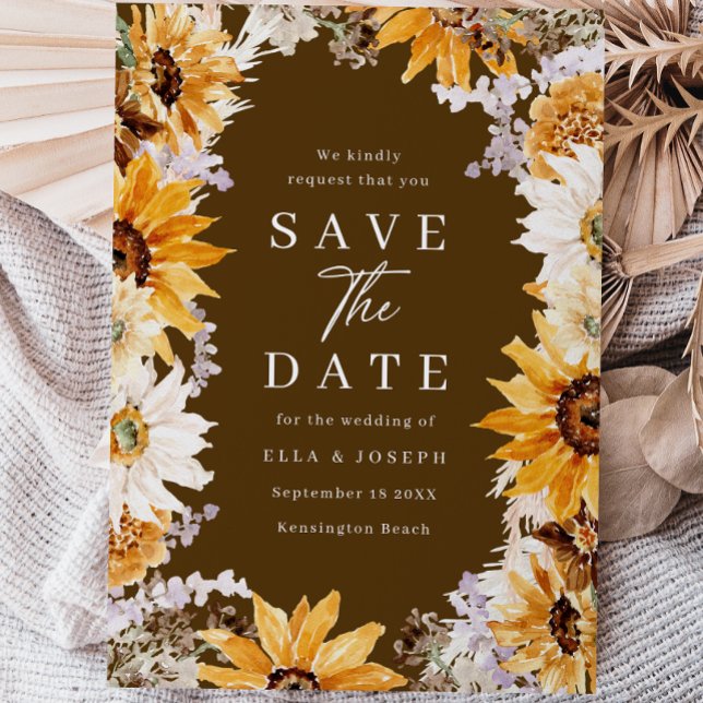 Fall & Summer Sunshine Sunflowers Wedding Save The Date (Creator Uploaded)