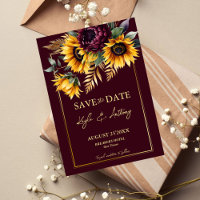 Fall summer wedding burgundy sunflowers
