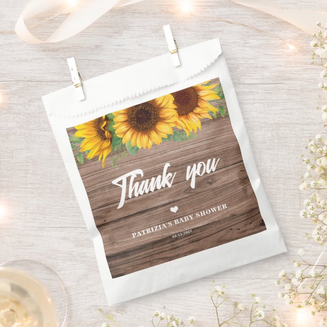 Fall Sunflower | Baby Shower Favor Bag (Clipped)