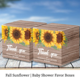 Fall Sunflower Baby Shower Favor Boxes
