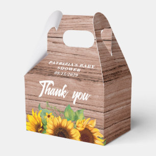 Fall Sunflower   Baby Shower Favor Boxes