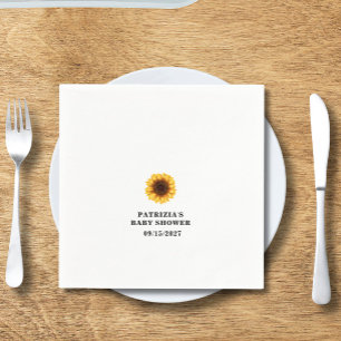 Fall Sunflower Baby Shower Napkins