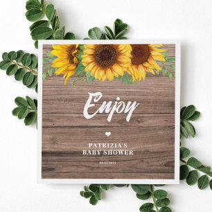 Fall Sunflower Baby Shower Paper Napkins