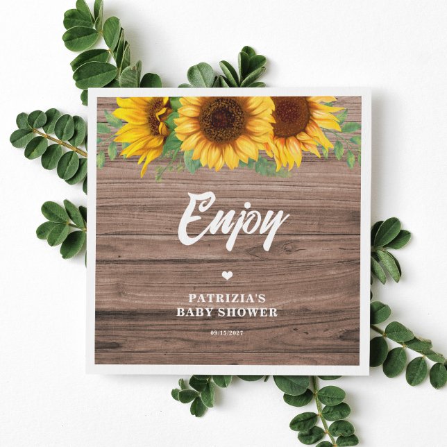 Fall Sunflower | Baby Shower Paper Napkins (Creator Uploaded)