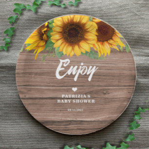 Fall Sunflower Baby Shower Paper Plates