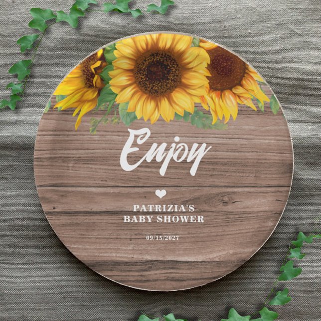 Fall Sunflower | Baby Shower  Paper Plates (Creator Uploaded)