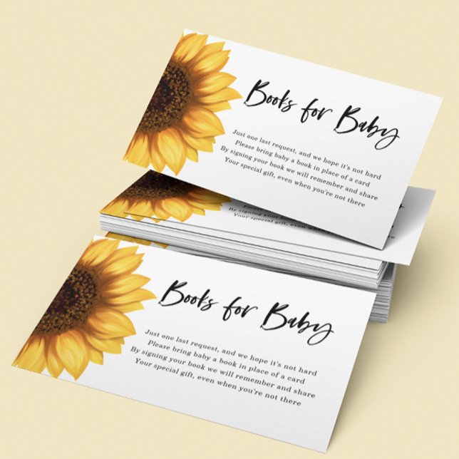 Fall Sunflower | Books for Baby | Baby Shower  Enclosure Card (Creator Uploaded)