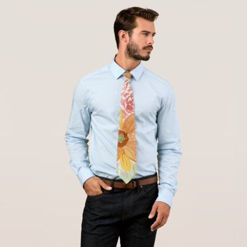 Fall Sunflower Bouquet   Neck Tie