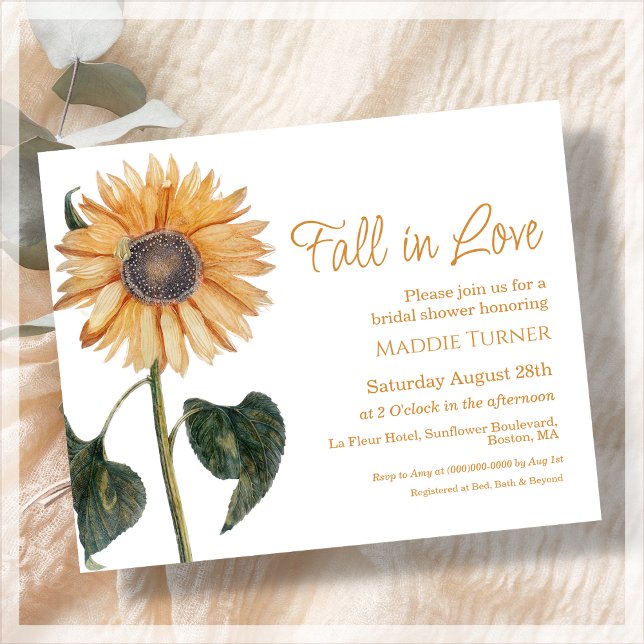 Fall Sunflower | Bridal Shower Budget Invitation (Creator Uploaded)
