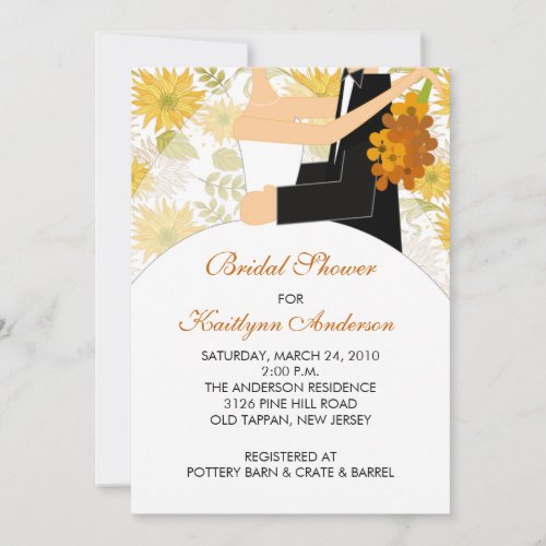 Fall Sunflower Bride Bridal Shower Invitation