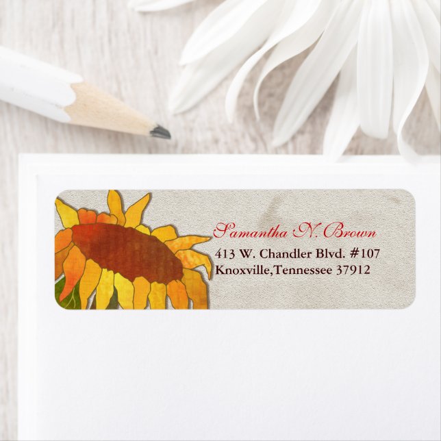 Fall Sunflower Business Address Label (Insitu)