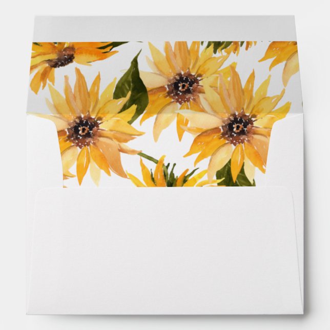 Fall Sunflower Floral Envelope (Back (Bottom))