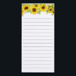 Fall Sunflower Garden Border Magnetic Notepad<br><div class="desc">A beautiful cluster of sunflowers. Perfect for fall for yourself or as a gift!</div>