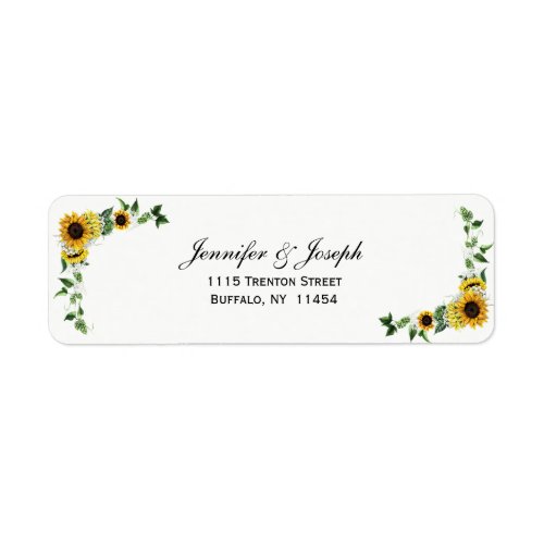 Fall Sunflower Rustic Barn Country Wedding Label