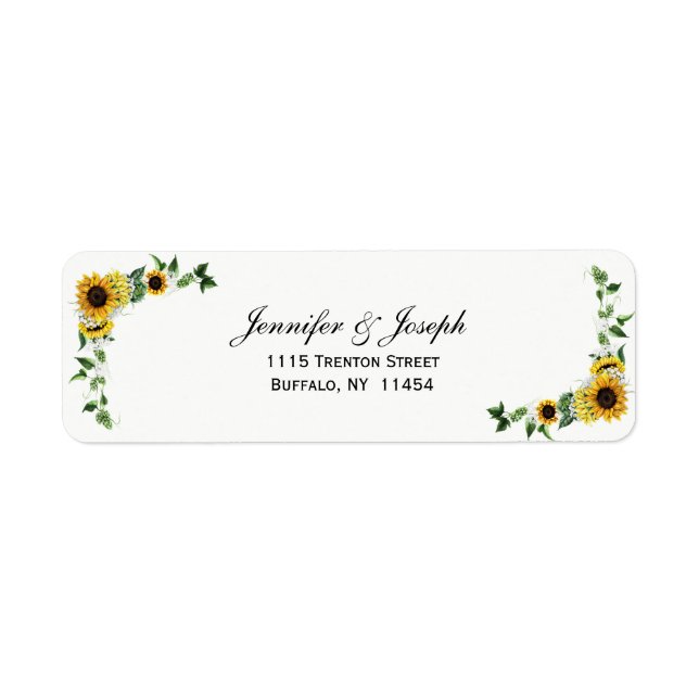 Fall Sunflower Rustic Barn Country Wedding Label (Front)