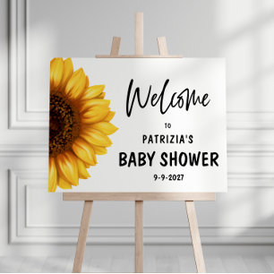 Fall Sunflower Welcome Baby Shower Horizontal Foam Board