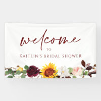 Fall Sunflowers Burgundy Wedding Bridal Shower