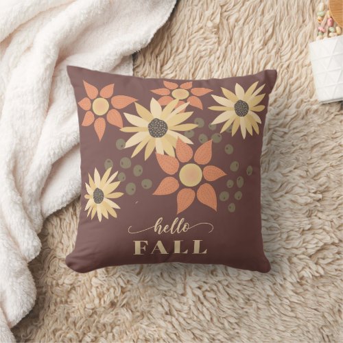 Fall Sunflowers Decorative  Throw Pillow