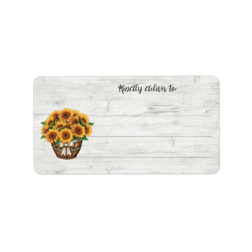 Fall Sunflowers Thanksgiving Large Write_On Label
