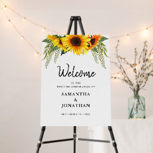 Fall Sunflowers Wedding Welcome Foam Board