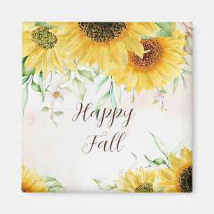 Fall sunflowers with customizable text magnet