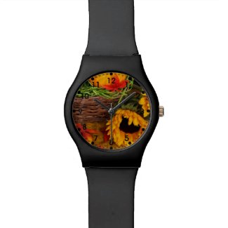 Fall Sunflowers Wrist Watch