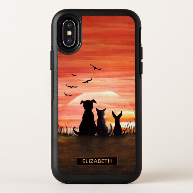 Fall Sunset Personalize Bold Otterbox iPhone Case (Back)